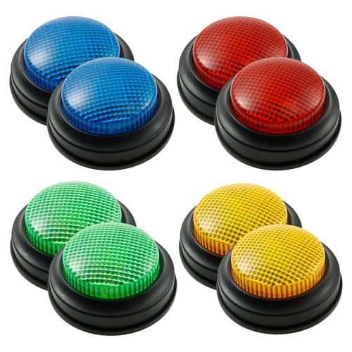 8 Stück Buzzer Puzzle Fragen Antworten Buzzer mit Sound Licht Tragbar Klassenzimmer Interaktiv Reaktionslichter für Klassenzimmer Familie für Halloween Kreatives Geschenk von Fyeme