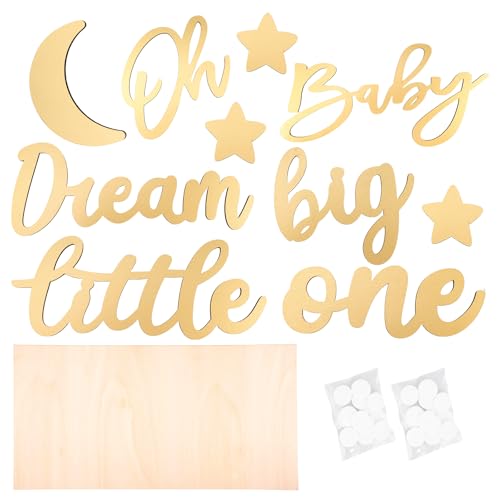 Babyparty Deko Set Holz Glatt Gratfrei Baby Shower Deko Vielfalt Größen Stilvoll Langlebig Wand Babyzimmer Dekoration für Zuhause Bauernhaus Wohnzimmer Spielzimmer von Fyeme
