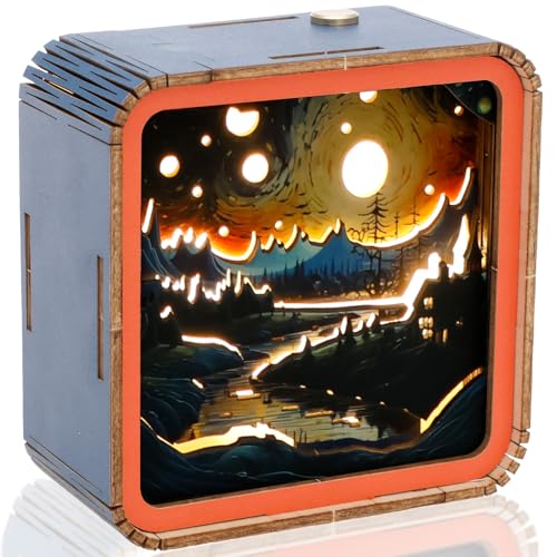 Erwachsene Nachtlicht 9.5×9.5×5cm 3D Holzpuzzle Nachttischlampe USB Einstellbares Licht DIY Nachtlicht Geschenk für Liebhaber Familie Freunde Erwachsene Nachtlicht 9.5×9.5×5cm 3D Holzpuzzle Nachttischlampe USB Einstellbares Licht DIY Nachtlicht Geschenk für Liebhaber Familie Freunde von Fyeme