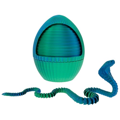 3D Gedrucktes Schlangenei Spielzeug Schlange Simulationsschlange 3D-Gedruckte Schlange mit Ei für Ostergeschenke Geburtstagsgeschenke Erwachsene Kinder Geschenke (Grün) von Fyeme