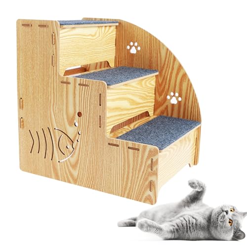 Hundetreppe 3 Stufen 35×35×26cm Hundetreppe für Kleine Hunde mit Teppichstoff Holz Abnehmbarem rutschfest Katzentreppe für Alte Katzen Geeignet für Große Medium Kleine Katzen und Hunde Hundetreppe 3 Stufen 35×35×26cm Hundetreppe für Kleine Hunde mit Teppichstoff Holz Abnehmbarem rutschfest Katzentreppe für Alte Katzen Geeignet für Große Medium Kleine Katzen und Hunde von Fyeme