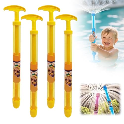 4 Stück Feuerwerk Wasserpistole Spielzeug, Romantic Wasserpistole, Große Kapazität Hochdruck Splash Blaster für Kinder Erwachsene (Gelb) von Fylpt