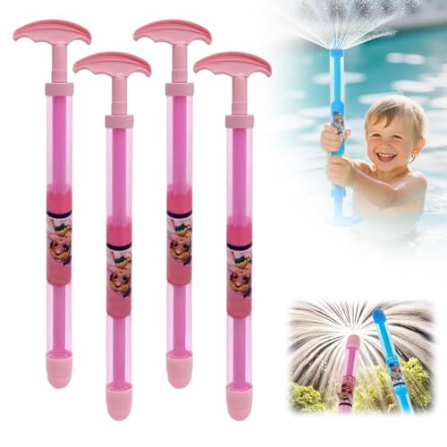 4 Stück Feuerwerk Wasserpistole Spielzeug, Romantic Wasserpistole, Große Kapazität Hochdruck Splash Blaster für Kinder Erwachsene (Rosa) von Fylpt