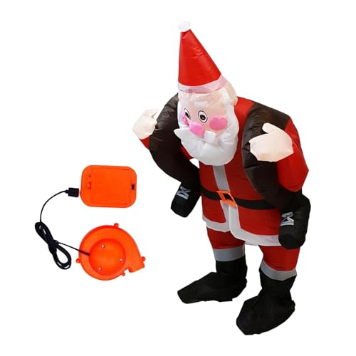 Fyrdyn Aufblasbares Kostüm des Weihnachtsmanns,Cosplay Overall für die winterlichen Feiertage | Lustiger Aufblasbarer Santa Anzug - Für Winterliche Festpartys Familientreffen Veranstaltungen von Fyrdyn
