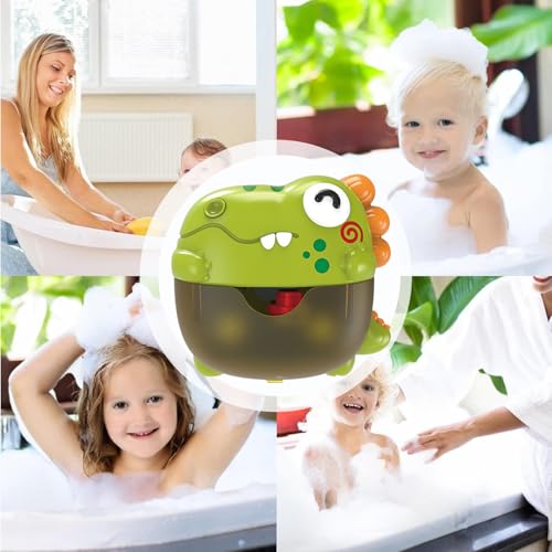 Fyrdyn Blubberbläser für Badewanne,Automatischer Blasenmacher - Leuchtendes Musik-Dinosaurierspielzeug Für Kinder Badezimmer Haus Indoor Spaß von Fyrdyn