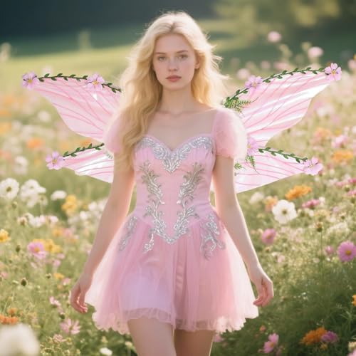 Fyrdyn Flügel Für Erwachsene - Schmetterlings Kostüm Flügel Mit 3D Und Blättern Deko,Verkleidungsaccessoire Für Mädchen Frauen Fantasieveranstaltungen Bühnenauftritt Fyrdyn Flügel Für Erwachsene - Schmetterlings Kostüm Flügel Mit 3D Und Blättern Deko,Verkleidungsaccessoire Für Mädchen Frauen Fantasieveranstaltungen Bühnenauftritt von Fyrdyn
