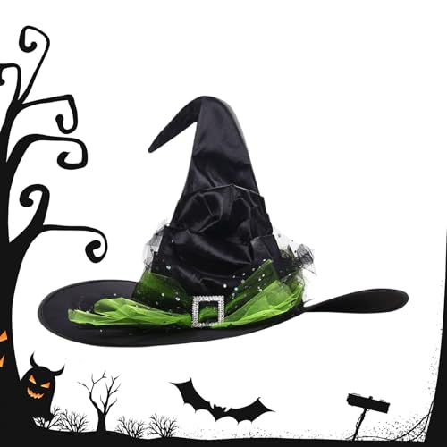 Fyrdyn Hexenhut Für Halloween - Damen Hexenhut Halloween - Verstellbarer Klassiker Für Karneval Cosplay Partys Dekoration Accessoires von Fyrdyn