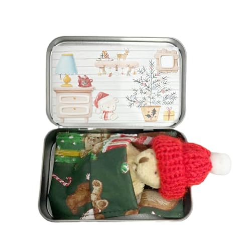 Fyrdyn Kleine Taschenbär-, Taschenbär - Weiches Stoffpuppenspielzeug | Taschenbär-skarten-Set, Plüsch-Weihnachtsbärenspielzeug, Weihnachtspuppen-Plüschtiere für Kinder von Fyrdyn