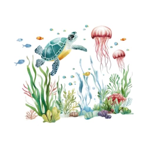 FytStycale 2pcs Ozean Seetang Turtle Wall Decals unter Der Landschaft Der Sea World für Den Frühling von FytStycale