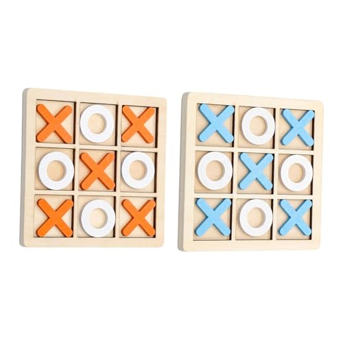 Fzaqwen Holz Toe Brettspiel Interaktive Frühe Bildung Entwickeln Denkfähigkeiten, 2 Tic Tac Toe-Satz von Fzaqwen