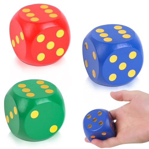 Fzyisw 3 Stück 5CM Würfel Groß, Holzwürfel mit Abgerundeten Kanten, Spielwürfel Perfekt für Familienspiele, Schulspiele, Lernspielzeug Fzyisw 3 Stück 5CM Würfel Groß, Holzwürfel mit Abgerundeten Kanten, Spielwürfel Perfekt für Familienspiele, Schulspiele, Lernspielzeug von Fzyisw