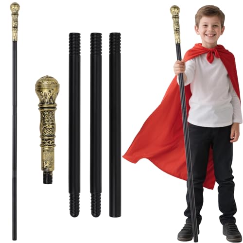 Fzyisw Gehstock Kostüm Vintage Zepter Stab 120 cm Kunststoff Gehstock für Halloween Cosplay Kostüm Karneval Mottoparty, Antiker Gehstocks Partyzubehör Kleid Requisite von Fzyisw