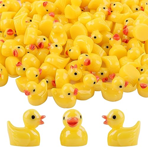 Fzyisw Mini Harz Enten 100 Stück Miniatur Enten, Mini Resin Ducks, Mini Enten für DIY Potting Micro Landschaft Dekorationen Lieferungen von Fzyisw