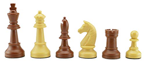 G+K Kunststofftechnik UG Schachfiguren Nr. 45028 beige/braun, Königshöhe 93 mm, mit Filzsockel, Staunton Form von G+K Kunststofftechnik UG