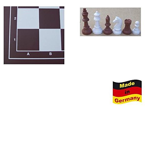G+K Kunststofftechnik UG Schachset Profi Weiss/braun mit Schachbrett und Schachfiguren KH 93 mm, Staunton Form Nr. 45052 von G+K Kunststofftechnik UG