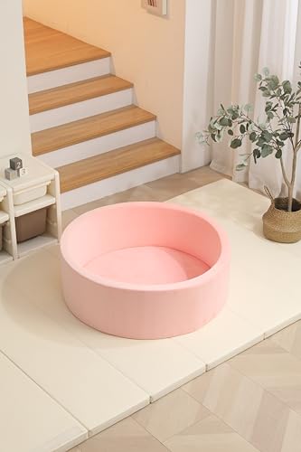 G'CHILD— Schaumstoffballpool für Kinder, superweiches Silberfuchsfleece, weicher Innen- und Außenspielbereich für Babys, ideales Geschenkspielzeug für Jungen und Mädchen im Kleinkindalter. (Rosa) von G'CHILD