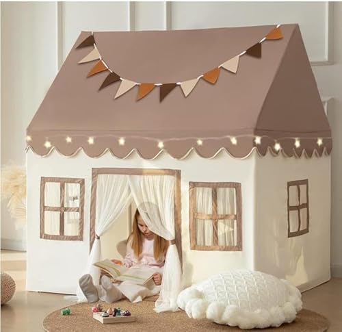 Kinderzelt mit gepolsterter Matte, LED-Lichtern und Dekoration, Kinderzelt, Spielhaus für Kinder, Innenbettzelt für Kleinkinder, Spielzimmermöbel in neutralen Farben(Batterie Nicht enthalten) Kinderzelt mit gepolsterter Matte, LED-Lichtern und Dekoration, Kinderzelt, Spielhaus für Kinder, Innenbettzelt für Kleinkinder, Spielzimmermöbel in neutralen Farben(Batterie Nicht enthalten) von G TALECO GEAR