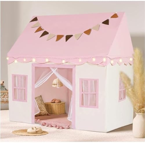 Kinderzelt für Drinnen mit Verdickten Krabbelmatte Kugellichtern und Wolkenornamenten,Spielzelt Kinder Indoor Pink und Weiß Kinderzelt für Drinnen mit Verdickten Krabbelmatte Kugellichtern und Wolkenornamenten,Spielzelt Kinder Indoor Pink und Weiß von G TALECO GEAR