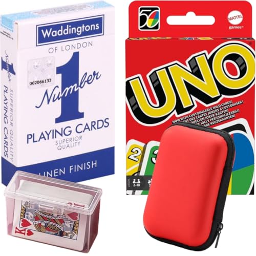UNO Kartenspiel + Spielkarten mit Reiseetui & Kunststoffkoffer | Kinderspiele, Reisespiele, Kartendeck, Spieleabend, Familienspiele, Mattel UNO Kartenspiel + Spielkarten mit Reiseetui & Kunststoffkoffer | Kinderspiele, Reisespiele, Kartendeck, Spieleabend, Familienspiele, Mattel von G&C PRODUCTS