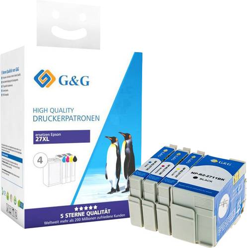 G&G Druckerpatrone ersetzt Epson 27XL, T2715, T2711, T2712, T2713, T2714 Kompatibel Kombi-Pack Schwa von G&G