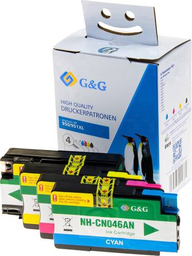 G&G Druckerpatrone ersetzt HP 950XL, 951XL, C2P43AE, CN045AE, CN046AE, CN047AE, CN048AE Kompatibel K von G&G