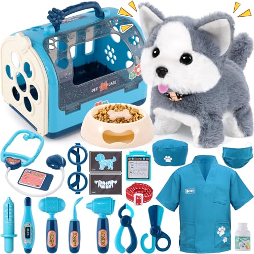 Arztkoffer Kinder mit Elektrisch Hund Spielzeug der Läuft und Bellt Interaktives Haustier Tierarzt Spielzeug mit Arzt Kostüm Doktorkoffer Rollenspiel Spielzeug ab 3 4 5 6 Jahre Junge Mädchen Geschenk Arztkoffer Kinder mit Elektrisch Hund Spielzeug der Läuft und Bellt Interaktives Haustier Tierarzt Spielzeug mit Arzt Kostüm Doktorkoffer Rollenspiel Spielzeug ab 3 4 5 6 Jahre Junge Mädchen Geschenk von G.C