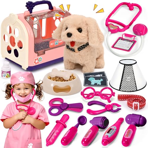 G.C Arztkoffer Kinder mit Elektrisch Hund Spielzeug der Läuft und Bellt Interaktives Haustier Tierarzt Spielzeug mit Arzt Kostüm Doktorkoffer Rollenspiel Spielzeug ab 3 4 5 6 Jahre Mädchen Geschenk G.C Arztkoffer Kinder mit Elektrisch Hund Spielzeug der Läuft und Bellt Interaktives Haustier Tierarzt Spielzeug mit Arzt Kostüm Doktorkoffer Rollenspiel Spielzeug ab 3 4 5 6 Jahre Mädchen Geschenk von G.C