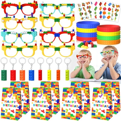 G.C Bausteine Mitgebsel Kindergeburtstag mit Bausteine Party Brillen Schlüsselanhänger Silikon Armband Mitgebsel Tüten Give Aways Kindergeburtstag Pinata Füllung für Junge Mädchen G.C Bausteine Mitgebsel Kindergeburtstag mit Bausteine Party Brillen Schlüsselanhänger Silikon Armband Mitgebsel Tüten Give Aways Kindergeburtstag Pinata Füllung für Junge Mädchen von G.C