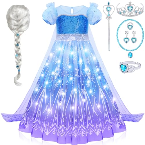 G.C Prinzessinnen-Kostüm für Mädchen, mit Umhang, für Kleinkinder, Perücke, Krone, Halloween, Cosplay von G.C