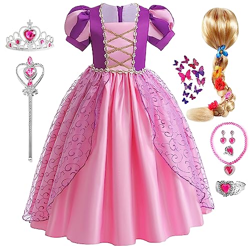 G.C Rapunzel-Kostüm für Mädchen, Prinzessinnen-Kostüm, Kleinkind, Puffärmel, Kleider, Perücke, Krone, Zauberstab, Schmuck, Halskette, Halloween, Cosplay, Kleidung, Geburtstagsgeschenk, Partyzubehör G.C Rapunzel-Kostüm für Mädchen, Prinzessinnen-Kostüm, Kleinkind, Puffärmel, Kleider, Perücke, Krone, Zauberstab, Schmuck, Halskette, Halloween, Cosplay, Kleidung, Geburtstagsgeschenk, Partyzubehör von G.C
