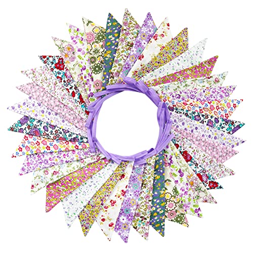 G2PLUS Süße Beidseitig Wimpel Girlande, 10M Bunting Wimpelkette Stoff, Lila Stoffgirlande mit 36 STK Farbenfroh Wimpeln für Hochzeits Geburtstag Party G2PLUS Süße Beidseitig Wimpel Girlande, 10M Bunting Wimpelkette Stoff, Lila Stoffgirlande mit 36 STK Farbenfroh Wimpeln für Hochzeits Geburtstag Party von G2PLUS