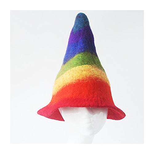 GAAHRQQQ Modische handgefertigte Woll-Mütze, bunt, lässig, Weihnachtszauberer für Damen, Winter, warm (1 55) von GAAHRQQQ