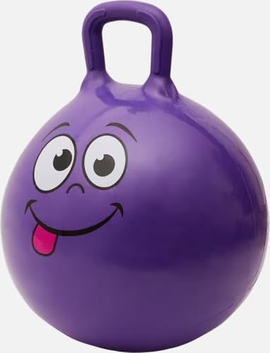Aufblasbarer Hüpfball für Kinder, Violett, mit Griff – dicker und strapazierfähiger PVC-Kunststoff – entwickelt die Motorik – Spielzeug für drinnen und draußen – Durchmesser 45 cm – ab 3 Jahren von GABANA