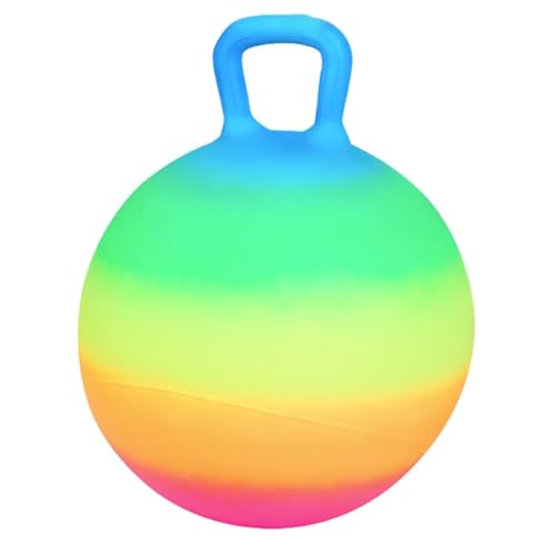 GABANA Aufblasbarer Hüpfball, mehrfarbig, mit Griff – dicker und strapazierfähiger PVC-Kunststoff – entwickelt die Motorik – Spielzeug für drinnen und draußen – Durchmesser 45 cm – ab 3 Jahren von GABANA