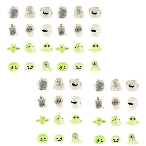 GADAW Set Mit 48 Leuchtenden Halloween Miniatur Anhängern. Unheimliche Miniatur Halloween Dekorationen Aus Kunstharz Für Mikrokosmische Gartenszenen von GADAW