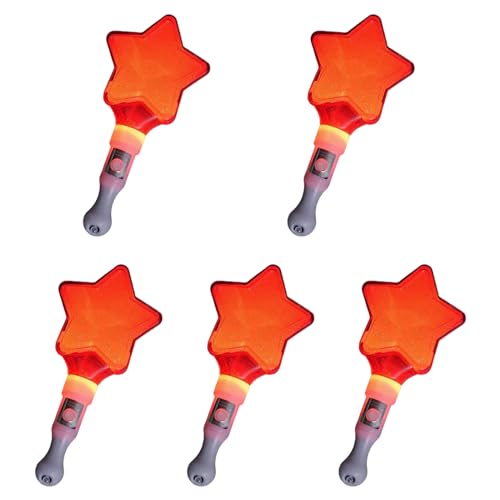 GADAW Set Mit 5 Blinkenden Zauberstäben In Herz Und Sternform Leuchtende Zauberstäbe Farben Ändern LED Leuchtstab Für Festivals Und Feiern von GADAW