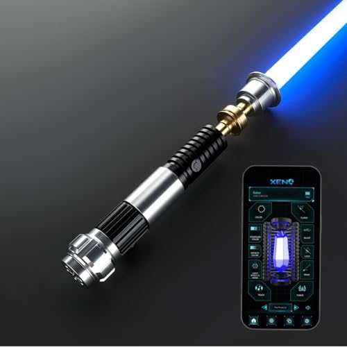 G4E Lichtschwert mit Bluetooth App, Smooth Swing, 16 Sound-Schriftarten, unendlicher RGB-Farbwechsel, Bewegungssteuerung, Upgrade RGB v3.0, Lichtschwert für Erwachsene und Cosplay(Obi RGB (Duelling)) von GADGETS 4 EVERYONE
