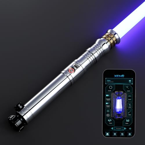 G4E Lichtschwert mit Bluetooth App, Smooth Swing, 16 Sound-Schriftarten, unendlicher RGB-Farbwechsel, Bewegungssteuerung, Upgrade RGB v3.0, Lichtschwert für Erwachsene und Cosplay G4E Lichtschwert mit Bluetooth App, Smooth Swing, 16 Sound-Schriftarten, unendlicher RGB-Farbwechsel, Bewegungssteuerung, Upgrade RGB v3.0, Lichtschwert für Erwachsene und Cosplay von GADGETS 4 EVERYONE