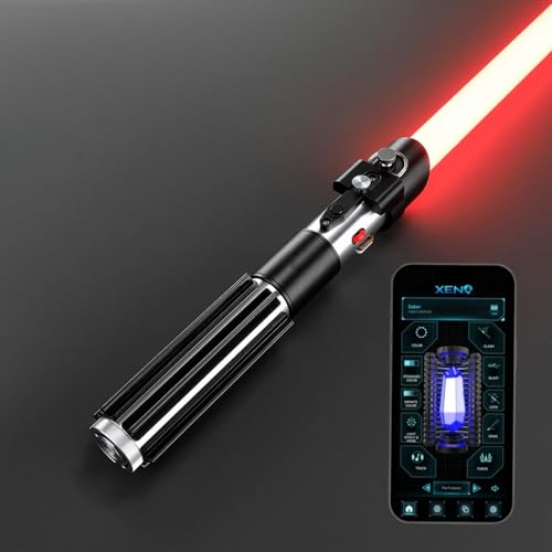 G4E Lightsaber with Bluetooth App, Smooth Swing, 16 Sound Fonts, Infinite RGB Colour Change, Motion Control. Upgraded RGB v3.0. Light Saber for Adults and Cosplay. (DV RGB (Duelling)) von GADGETS 4 EVERYONE