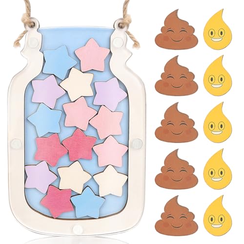 Belohnungsglas für Kinder, Töpfchentraining Belohnungsglas, Klassenzimmer Belohnungsglas, Kinder Personalisiertes Belohnungssystem, Verhalten Belohnungstafel für Jungen Mädchen Zuhause (Poo+Star) von GADITIEK