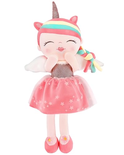 GAGAKU Einhorn Plüschpuppe für Mädchen, 40cm Weiche Puppe Stoffpuppe Wundervolles Kinder Geschenk Puppe von GAGAKU