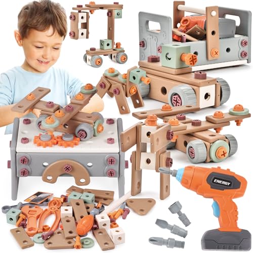 GAGAKU Akkuschrauber Kinder 120-teiliges Werkzeug Werkzeugset Spielzeuge Montessori Kleinkinder Werkzeugkoffer Rollenspiel Bildungsspielzeug Baukit für Jungen und Mädchen ab 3 bis 10 Jahren GAGAKU Akkuschrauber Kinder 120-teiliges Werkzeug Werkzeugset Spielzeuge Montessori Kleinkinder Werkzeugkoffer Rollenspiel Bildungsspielzeug Baukit für Jungen und Mädchen ab 3 bis 10 Jahren von GAGAKU