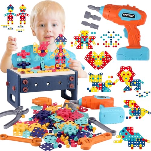 GAGAKU Akkuschrauber Kinder 216-teiliges Werkzeug Werkzeugset Spielzeuge Montessori Kleinkinder Werkzeugkoffer Rollenspiel Bildungsspielzeug Baukit für Jungen und Mädchen ab 3 bis 10 Jahren GAGAKU Akkuschrauber Kinder 216-teiliges Werkzeug Werkzeugset Spielzeuge Montessori Kleinkinder Werkzeugkoffer Rollenspiel Bildungsspielzeug Baukit für Jungen und Mädchen ab 3 bis 10 Jahren von GAGAKU