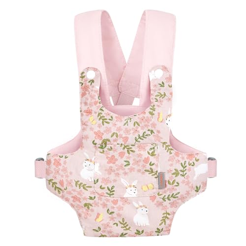 GAGAKU Puppentrage ab 3 Jahre Bauchtrage Babypuppen Zubehör Schultergurte Babytrage Puppe Kleinkind Puppentragetasche Stofftiertrage Kuscheltierträger - Rose - Kaninchengarten GAGAKU Puppentrage ab 3 Jahre Bauchtrage Babypuppen Zubehör Schultergurte Babytrage Puppe Kleinkind Puppentragetasche Stofftiertrage Kuscheltierträger - Rose - Kaninchengarten von GAGAKU