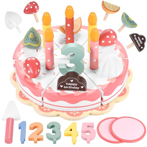 GAGAKU Geburtstagskuchen Kinderküche Zubehör 30-teiliges Holz Spielküche Kinder Kuchen Küchenspielzeug Puppenküche Kaufladen Kaufmannsladen Zubehör für Kinder ab 3 Jahre - Rose Erdbeerkuchen GAGAKU Geburtstagskuchen Kinderküche Zubehör 30-teiliges Holz Spielküche Kinder Kuchen Küchenspielzeug Puppenküche Kaufladen Kaufmannsladen Zubehör für Kinder ab 3 Jahre - Rose Erdbeerkuchen von GAGAKU