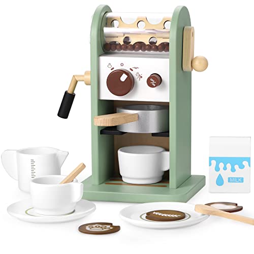 GAGAKU Holz-Kaffeemaschinen-Spielset mit Mühle, hölzernes Küchen-Kaffeemaschinen-Spielzeug-Set, Rollenspiel mit Zubehör, Geschenke für Kleinkinder, Mädchen und Jungen GAGAKU Holz-Kaffeemaschinen-Spielset mit Mühle, hölzernes Küchen-Kaffeemaschinen-Spielzeug-Set, Rollenspiel mit Zubehör, Geschenke für Kleinkinder, Mädchen und Jungen von GAGAKU