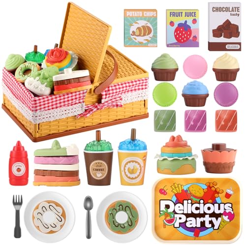 GAGAKU Lebensmittel Spielzeug 54PCS Kinder Picknick Spielzeug Set von GAGAKU