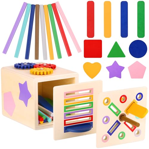 GAGAKU Montessori Spielzeug ab 1 Jahr Steckspiel Set, Holz Lernspielzeug mit drehbaren Zahnrädern Farben Formen Sortieren, Baby Spielzeug 1-3 Jahre, Montessori Material, Geschenk für Jungen/Mädchen GAGAKU Montessori Spielzeug ab 1 Jahr Steckspiel Set, Holz Lernspielzeug mit drehbaren Zahnrädern Farben Formen Sortieren, Baby Spielzeug 1-3 Jahre, Montessori Material, Geschenk für Jungen/Mädchen von GAGAKU