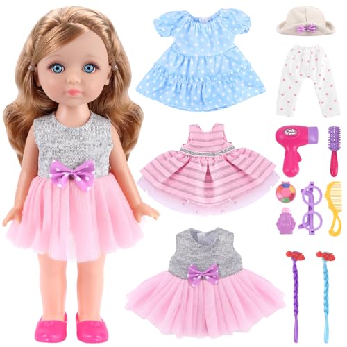 GAGAKU Puppe mit Haaren, 30cm Baby Puppe für Kinder ab 2 3 4 5 6+ Jahre, Baby Puppen mit Langen Haaren zum Kämmen, Spielzeug Puppe mit Puppen Zubehör GAGAKU Puppe mit Haaren, 30cm Baby Puppe für Kinder ab 2 3 4 5 6+ Jahre, Baby Puppen mit Langen Haaren zum Kämmen, Spielzeug Puppe mit Puppen Zubehör von GAGAKU