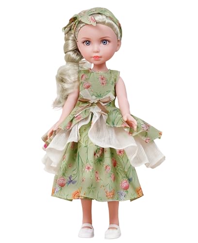 GAGAKU Puppe mit Haaren - 35,5cm - Kleid mit Blumenmuster von GAGAKU